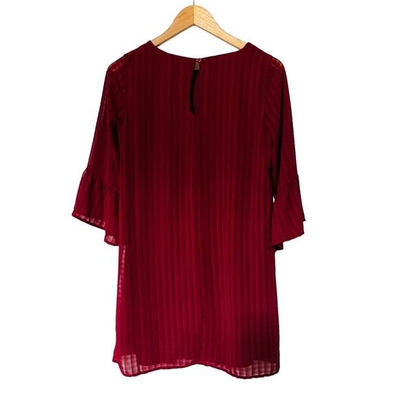Lulus Better Than Ever Flounce Sleeve Shift Dress Size S Small NEW Wine Red - Picture 3 of 9